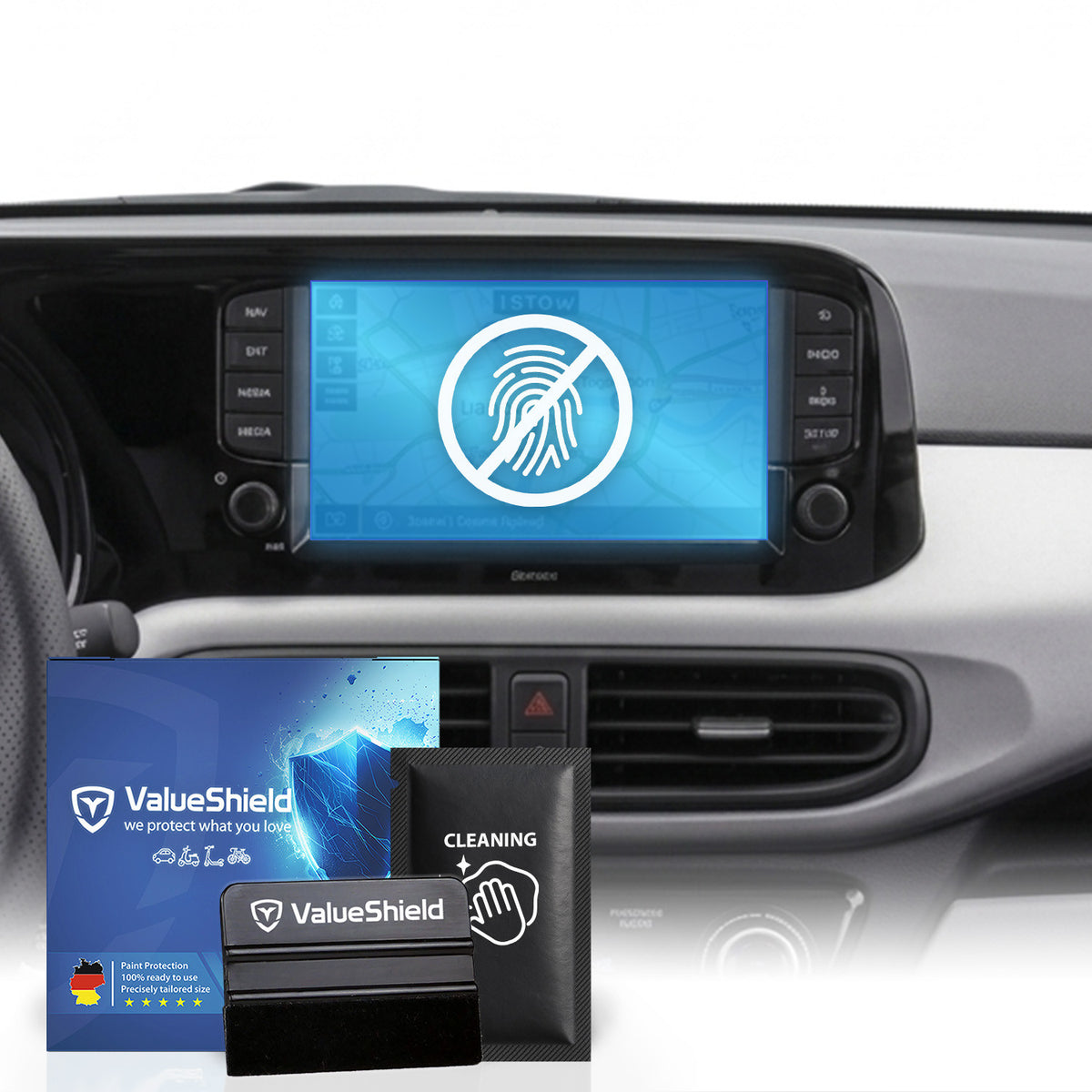 Anti-Fingerprint Displayschutzfolie passend für Hyundai Bayon (BC3) 2021-2027 (5-Türer SUV)