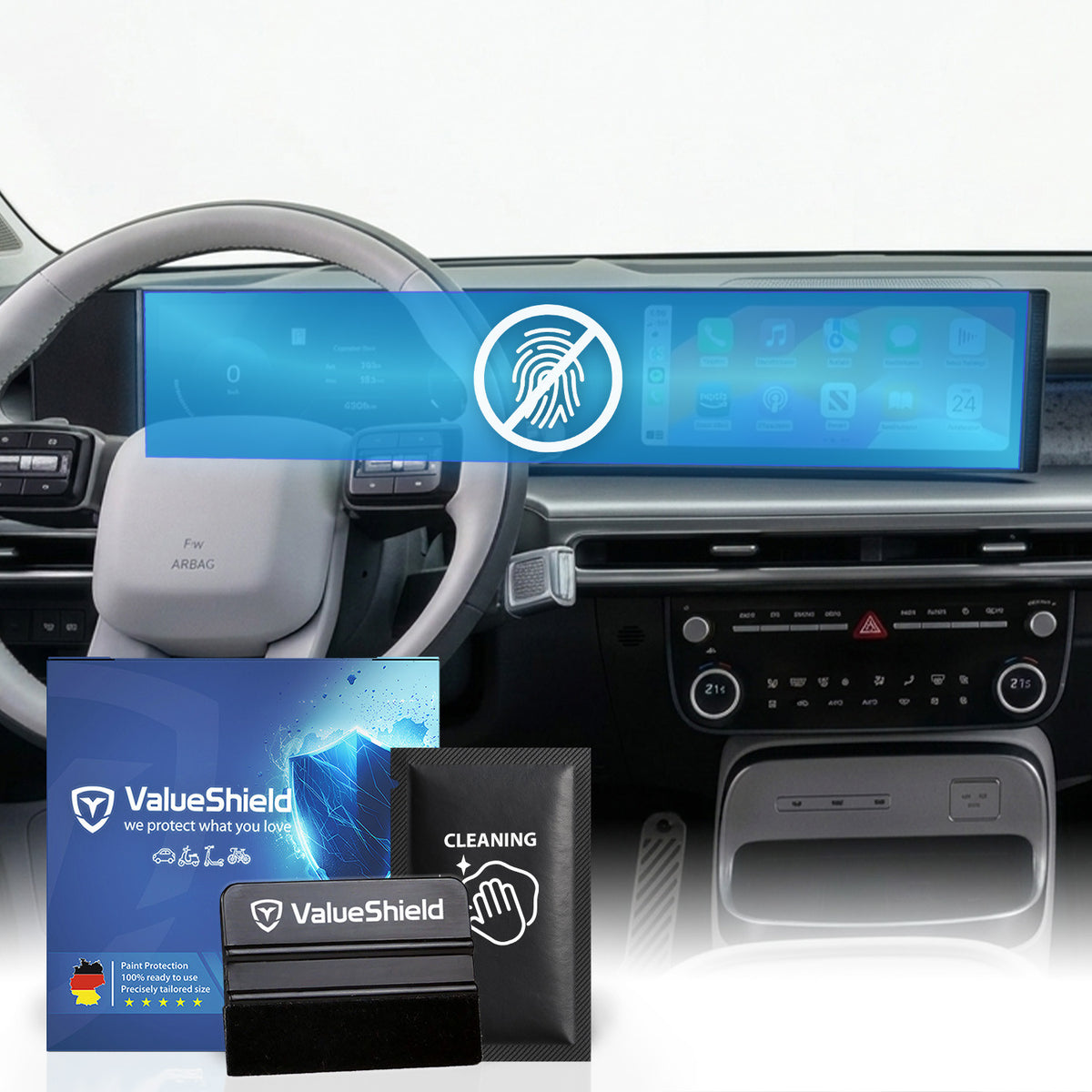 Anti-Fingerprint Displayschutzfolie passend für Hyundai Santa Fe MX5 2023-2029 (5-Türer SUV)