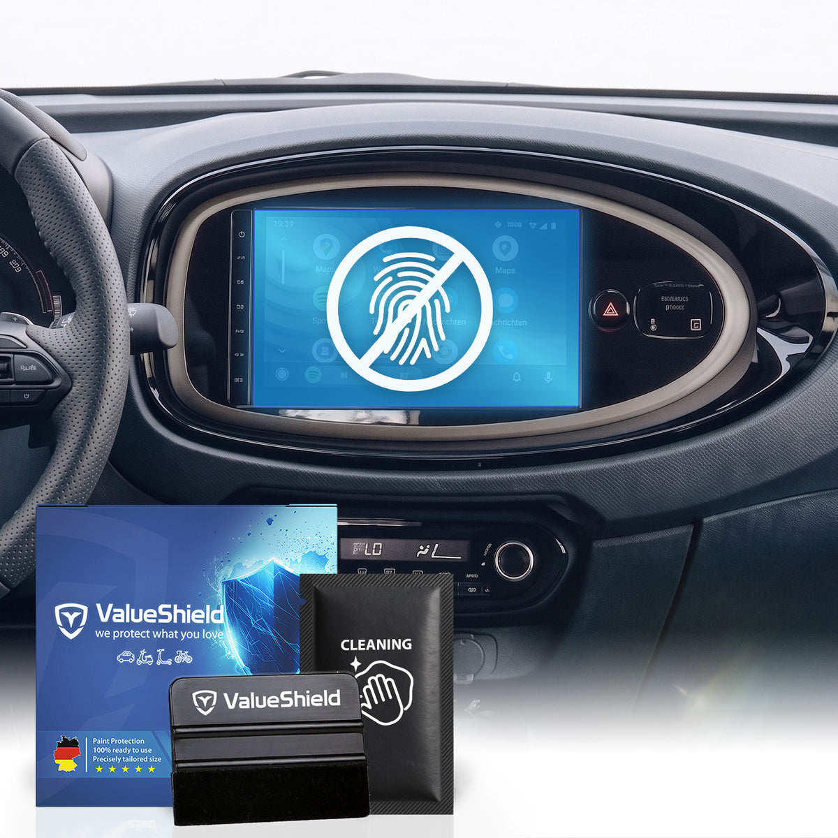 Anti-Fingerprint Displayschutzfolie passend für Toyota Aygo X 2022-2027 (5-Türer Kompakt)