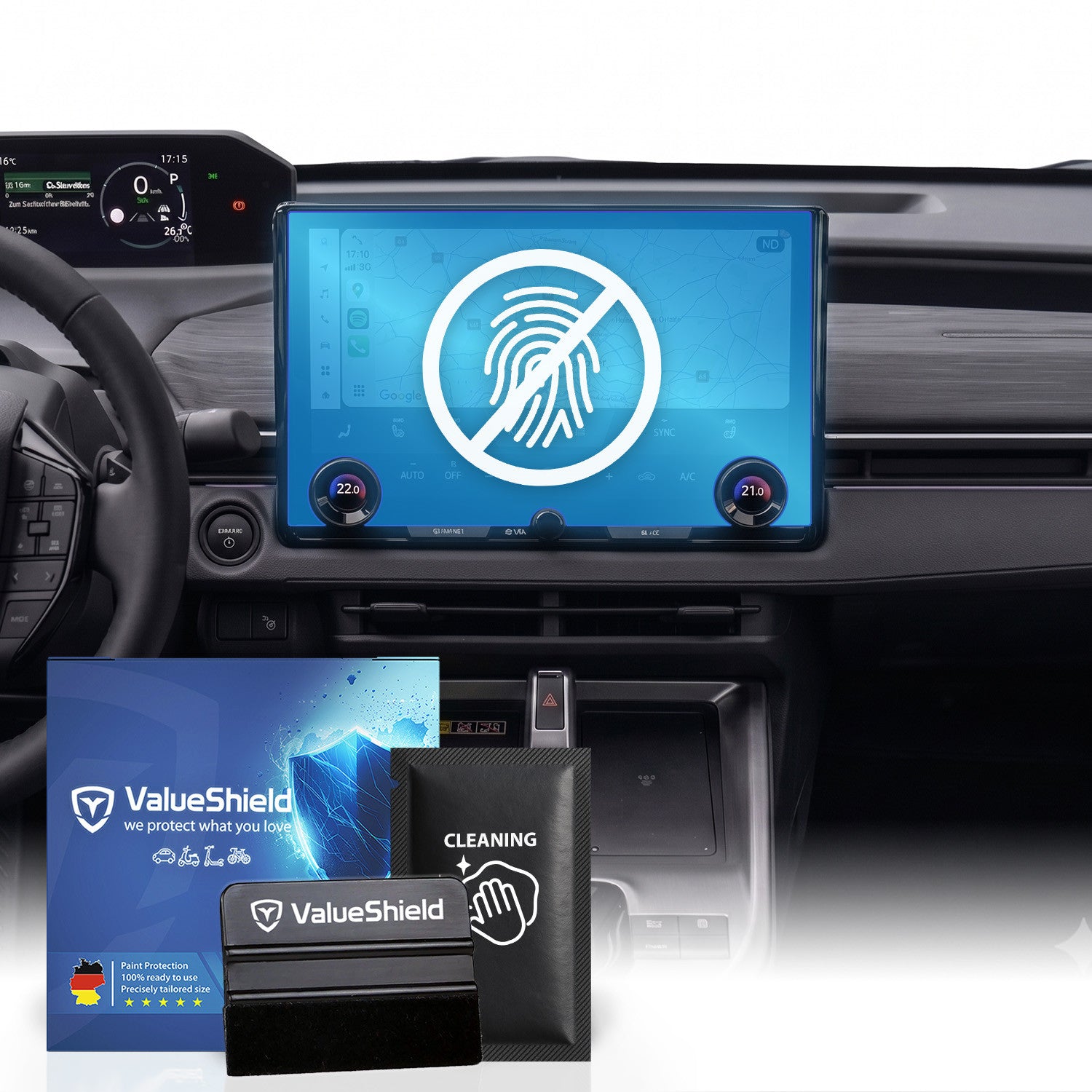 Anti-Fingerprint Displayschutzfolie passend für Toyota C-HR+ 2026-2031 (5-Türer SUV)