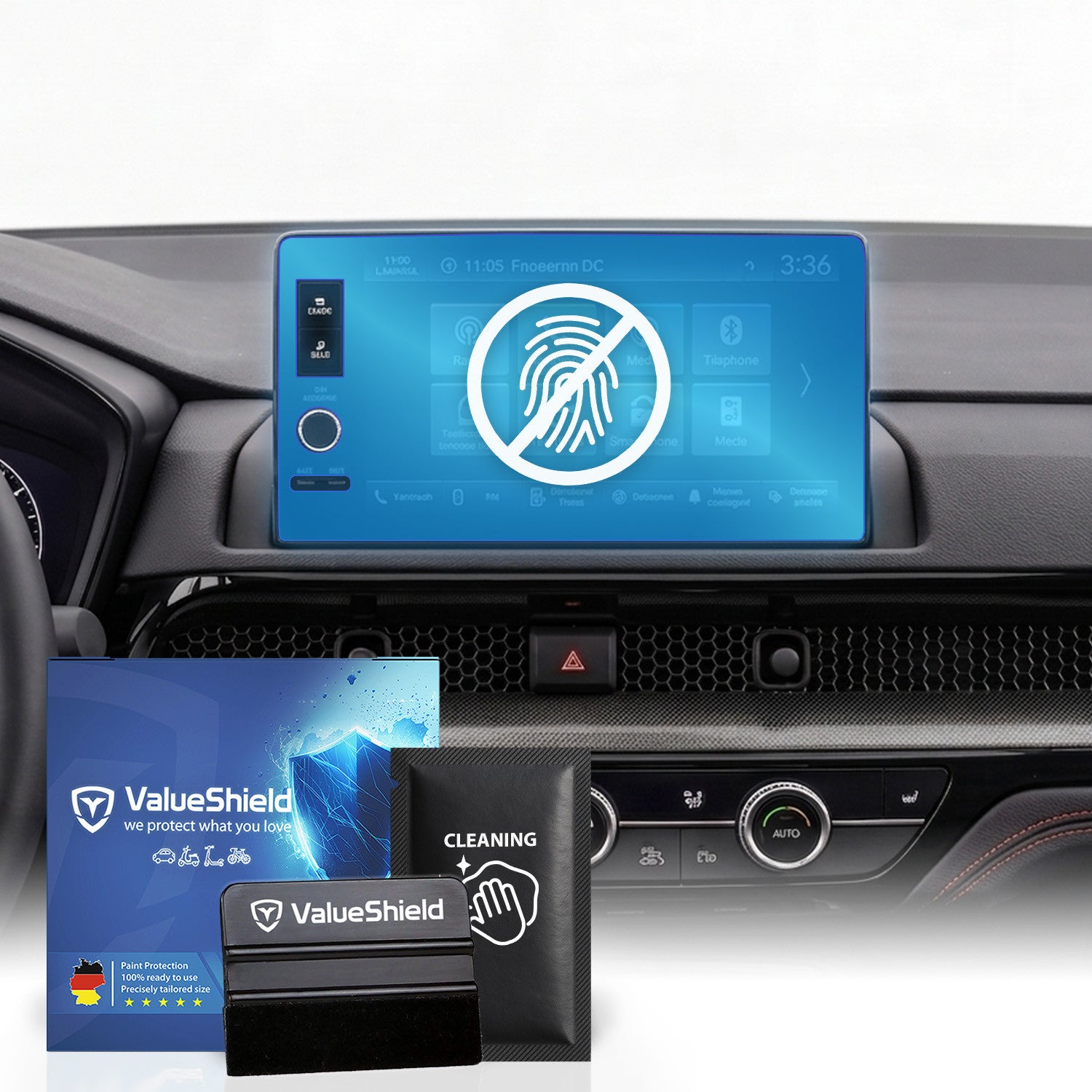 Anti-Fingerprint Displayschutzfolie passend für Honda Civic 2022-2028 (5-Türer Limousine)