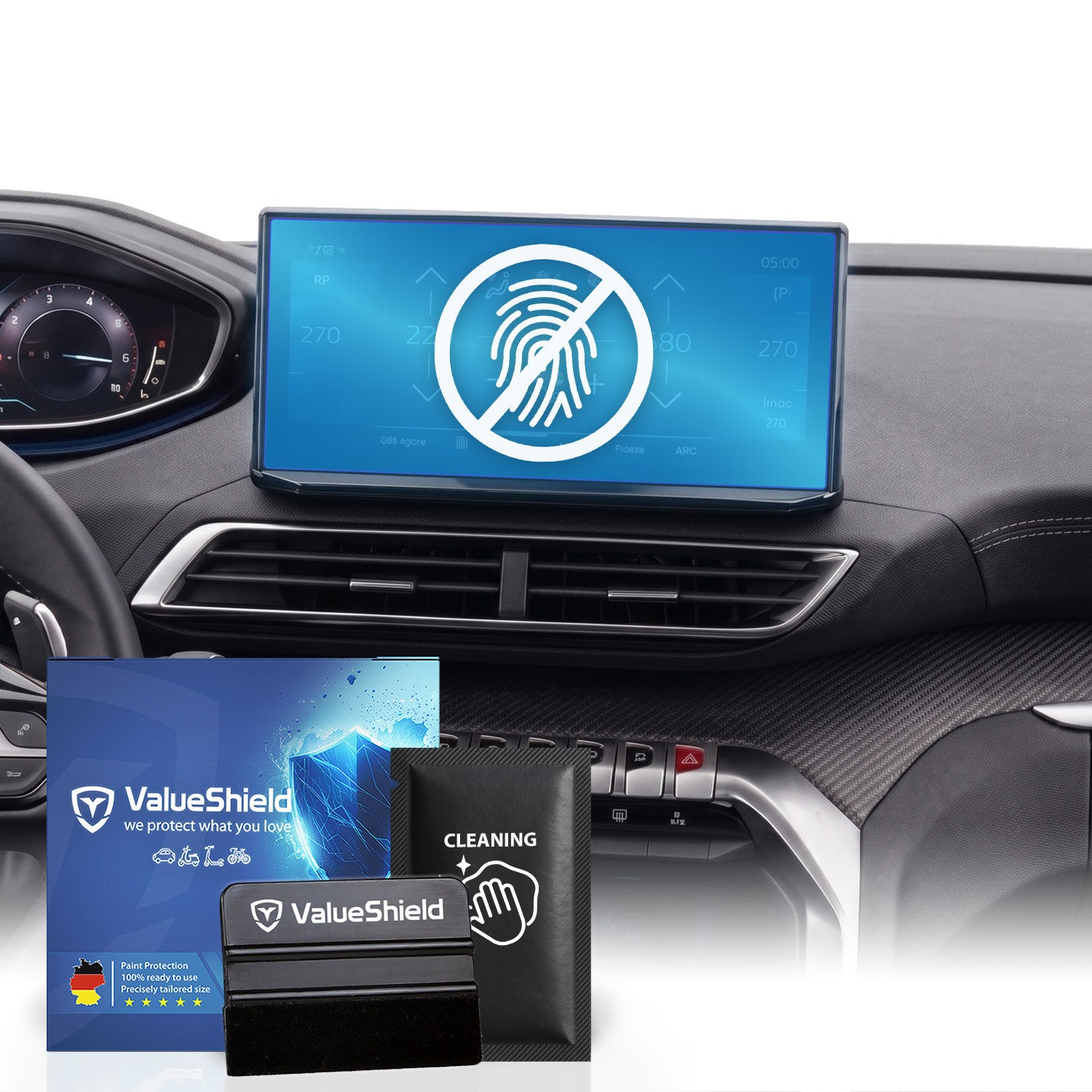 Anti-Fingerprint Displayschutzfolie passend für Peugeot 508 II (FC) SW 2018-2027 (5-Türer Kombi)