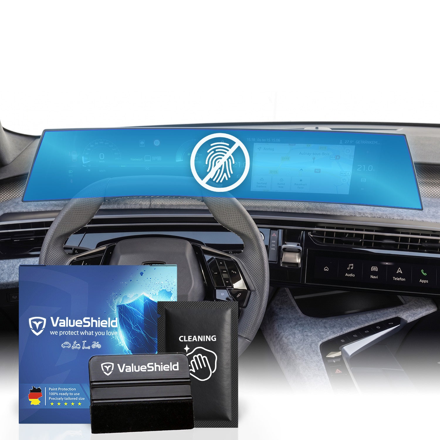 Anti-Fingerprint Displayschutzfolie passend für Peugeot 5008 III / E-5008 2025-2031 (5-Türer SUV)