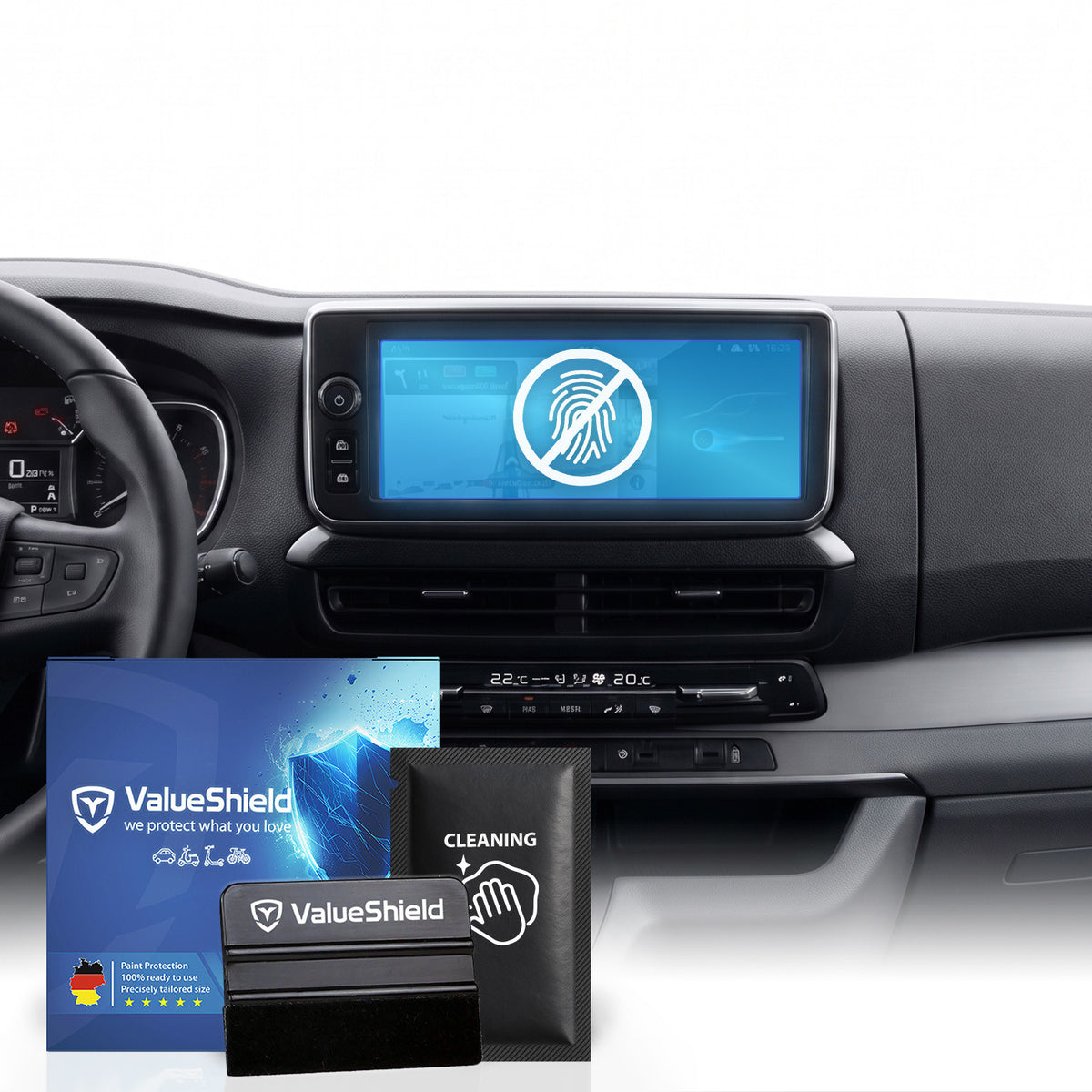 Anti-Fingerprint Displayschutzfolie passend für Citroen Spacetourer 2016-2028 (5-Türer Kleinbus)