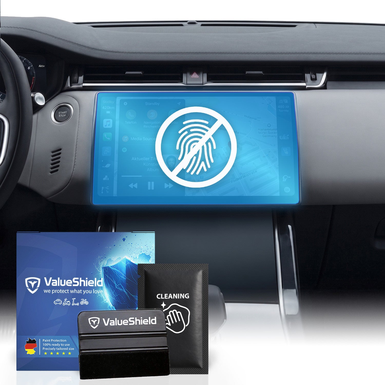 Anti-Fingerprint Displayschutzfolie passend für Land Rover Defender 90 2020-2028