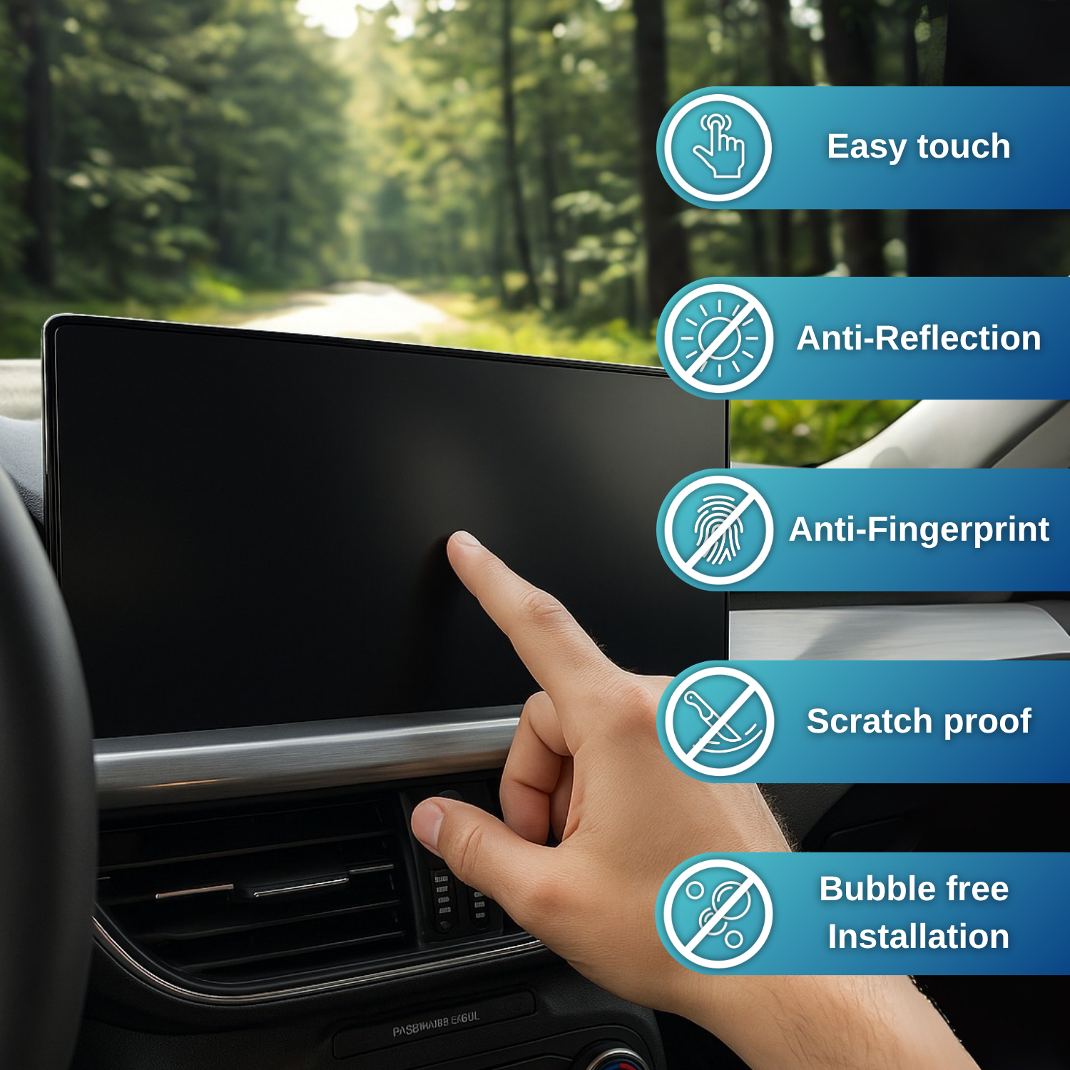 Anti-Fingerprint Displayschutzfolie passend für Skoda Enyaq iV Langversion 2020-2027 (5-Türer SUV)