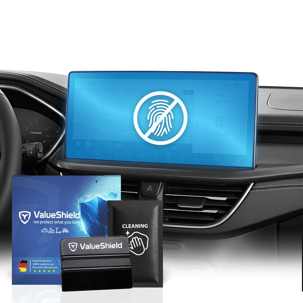 Anti-Fingerprint Displayschutzfolie passend für Ford Kuga 3 ST-Line & Vignale 2019-2027 (5-Türer SUV)