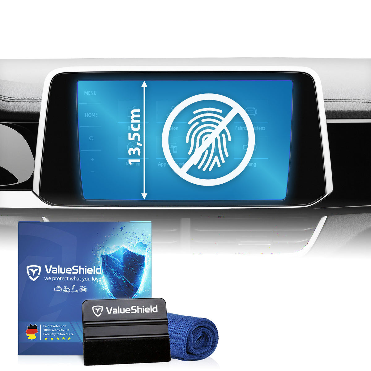 Anti-Fingerprint Displayschutzfolie passend für VW Taigo CS 2021-2027 (5-Türer Kompakt SUV)