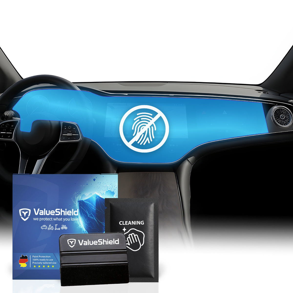 Anti-Fingerprint Displayschutzfolie passend für Mercedes EQS V297 2021-2026 (5-Türer Limousine)