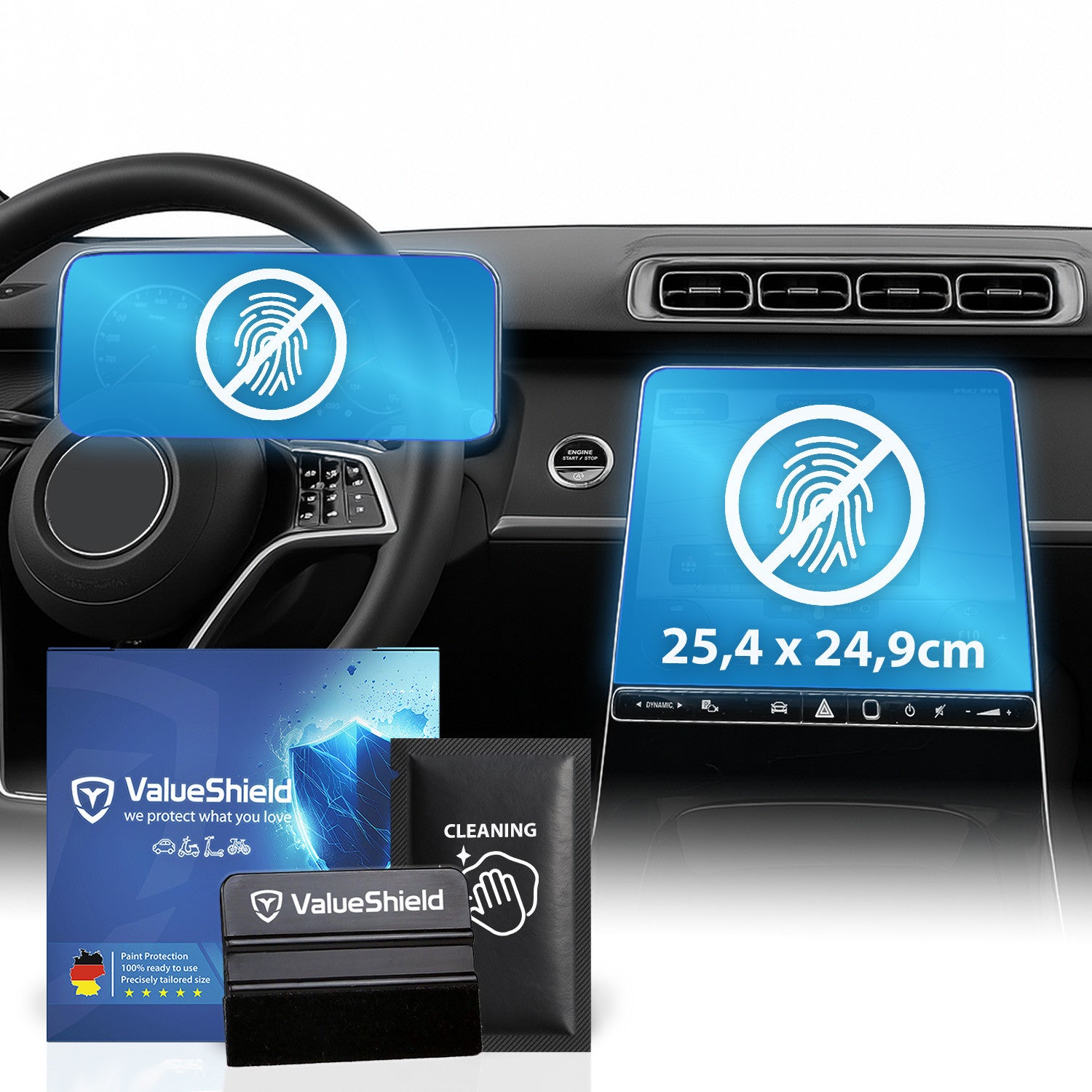 Anti-Fingerprint Displayschutzfolie passend für Mercedes EQE X294 2022-2028 (5-Türer SUV)