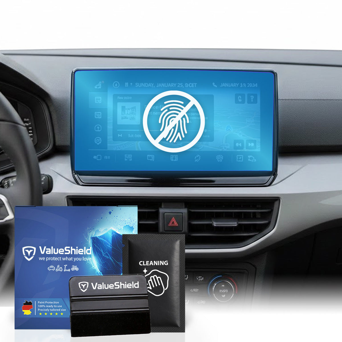 Anti-Fingerprint Displayschutzfolie passend für Seat Arona KJ7 2017-2028 (5-Türer Kompakt-SUV)