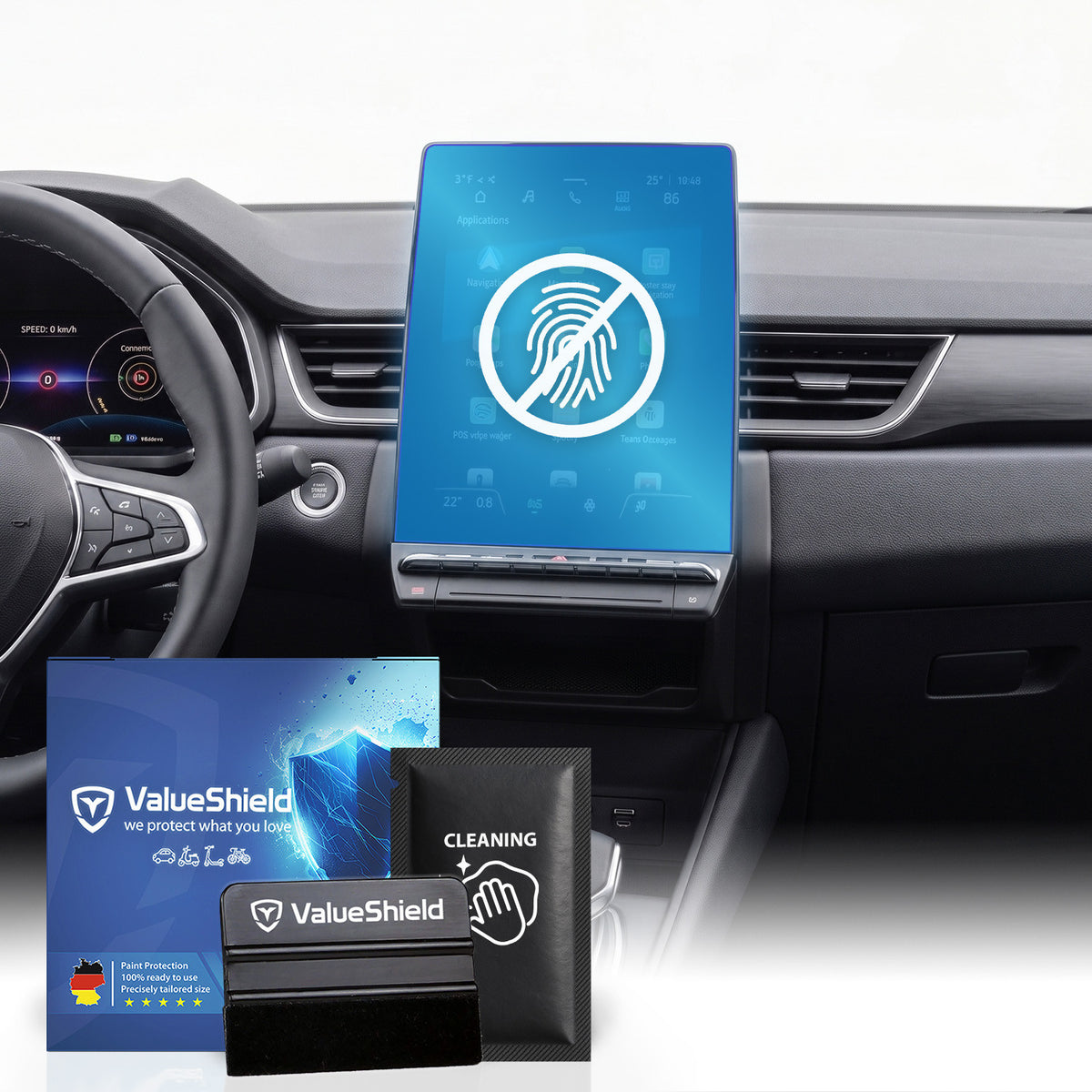 Anti-Fingerprint Displayschutzfolie passend für Renault SYMBIOZ 2024-2030 (5-Türer Kompakt-SUV)