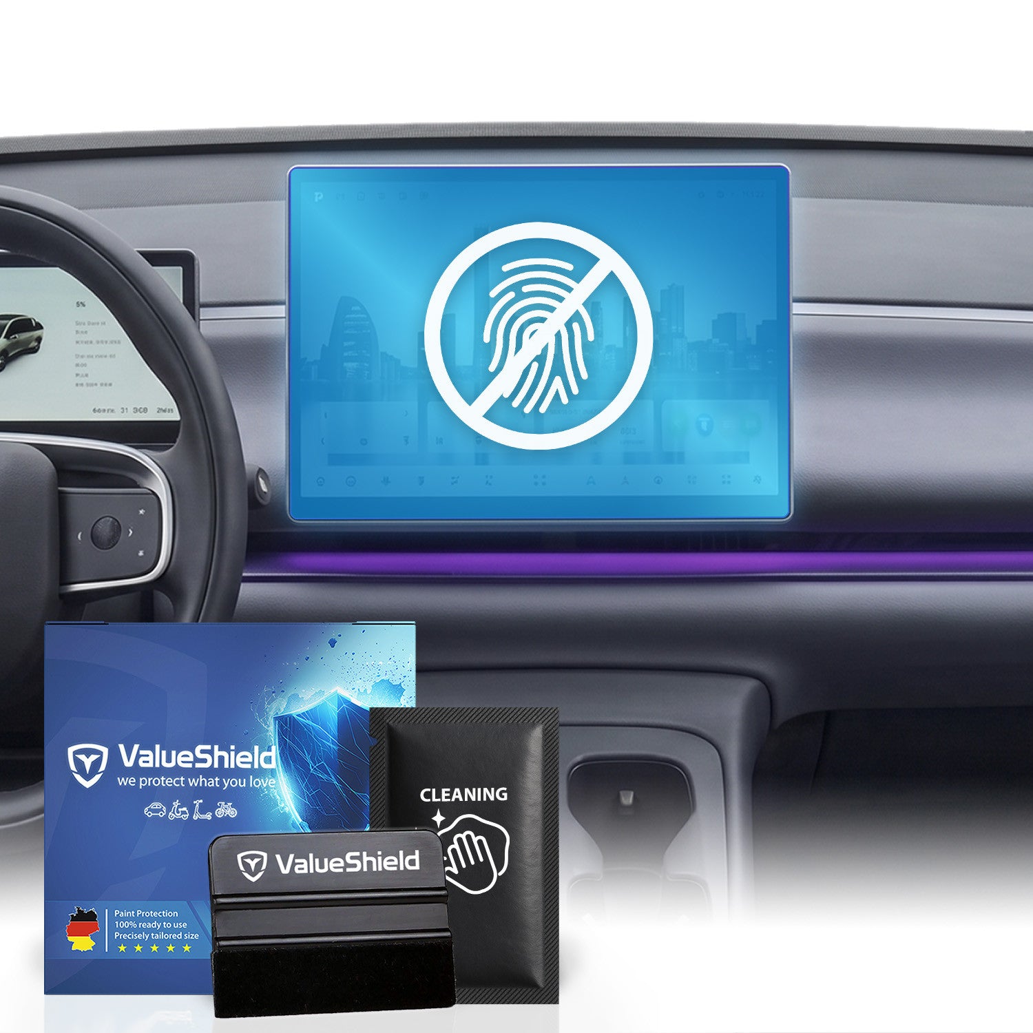 Anti-Fingerprint Displayschutzfolie passend für Xpeng X9 2026-2031 MiniVan