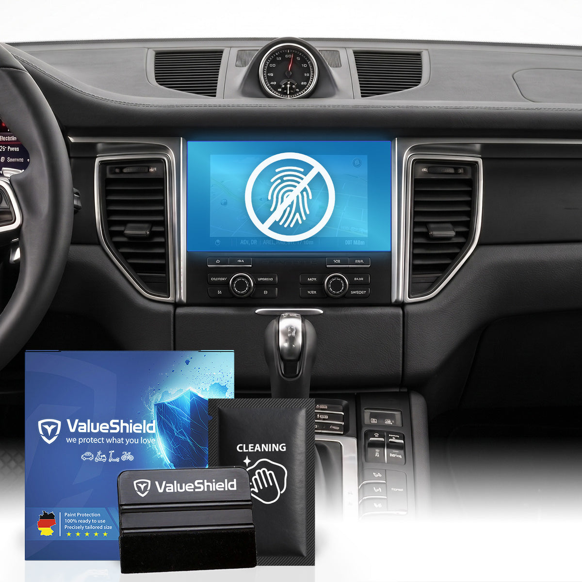 Anti-Fingerprint Displayschutzfolie passend für Porsche Macan 95B 2014-2024 (5-Türer Kompakt-SUV)