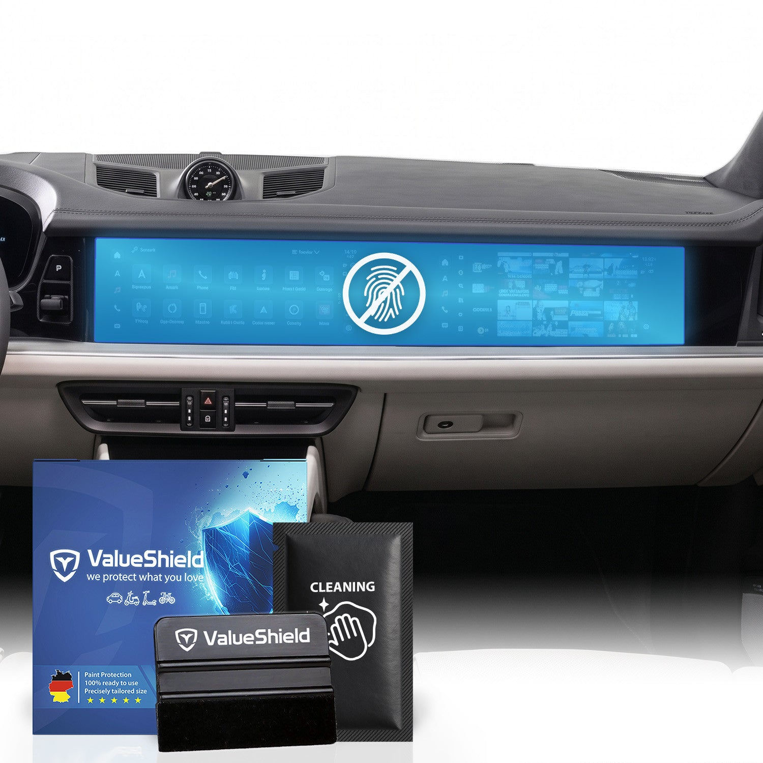 Anti-Fingerprint Displayschutzfolie passend für Porsche Macan Electric XAB 2024-2031 (5-Türer Kompakt-SUV)