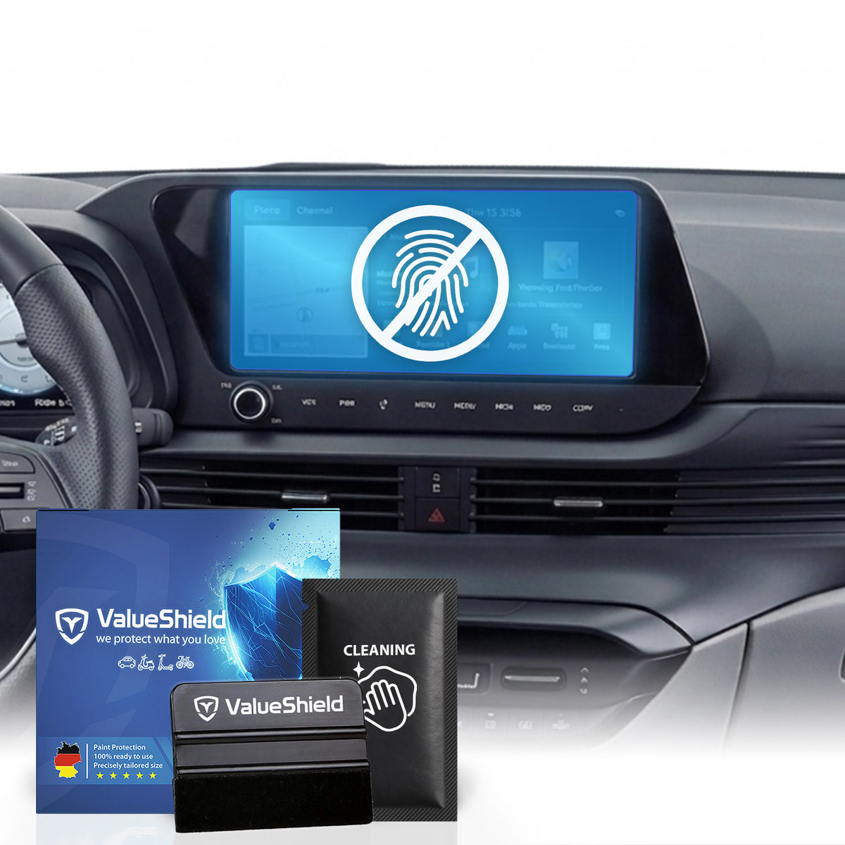 Anti-Fingerprint Displayschutzfolie passend für Hyundai Bayon (BC3) 2021-2027 (5-Türer SUV)