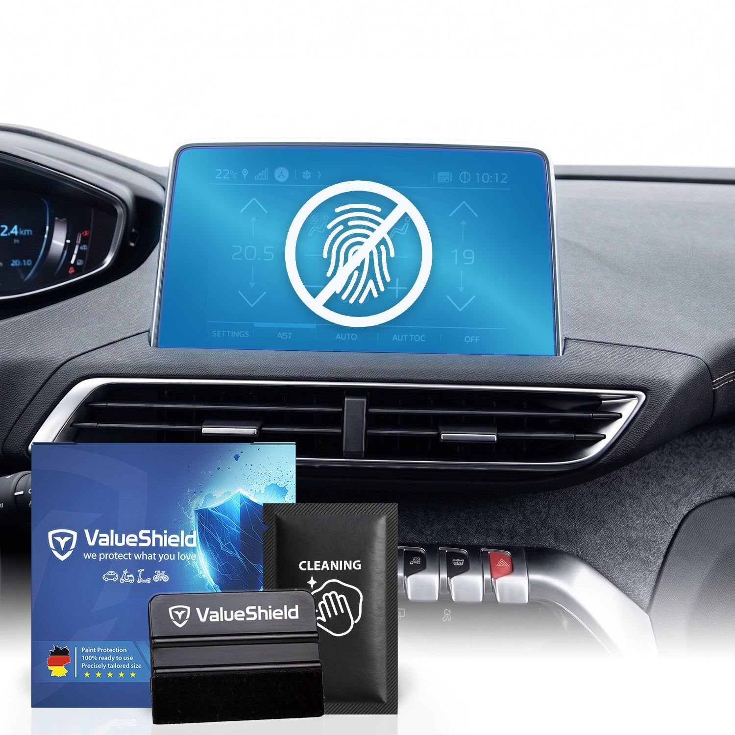 Anti-Fingerprint Displayschutzfolie passend für Peugeot 5008 II 2017-2025 (5-Türer SUV)
