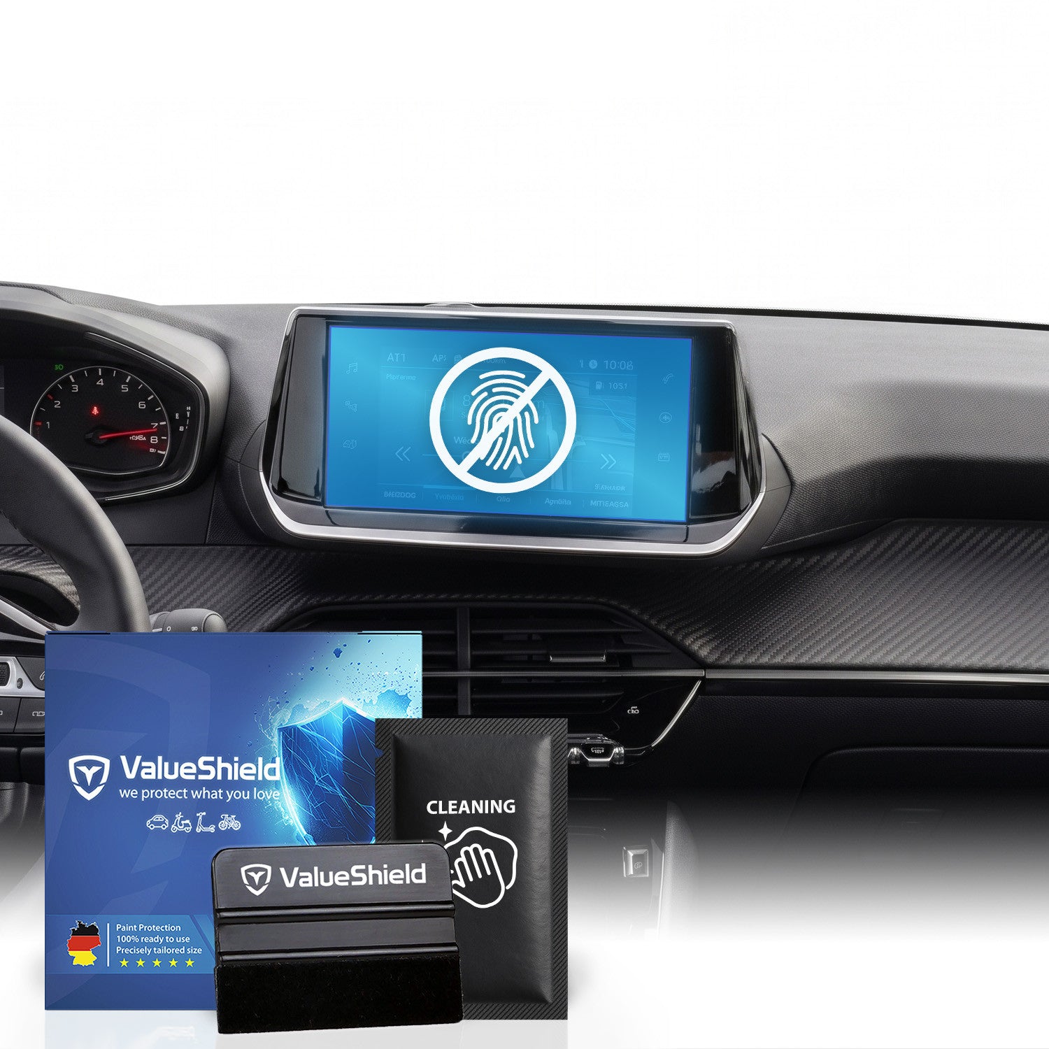 Anti-Fingerprint Displayschutzfolie passend für Peugeot 2008 II / E-2008 2019-2027 (5-Türer SUV)