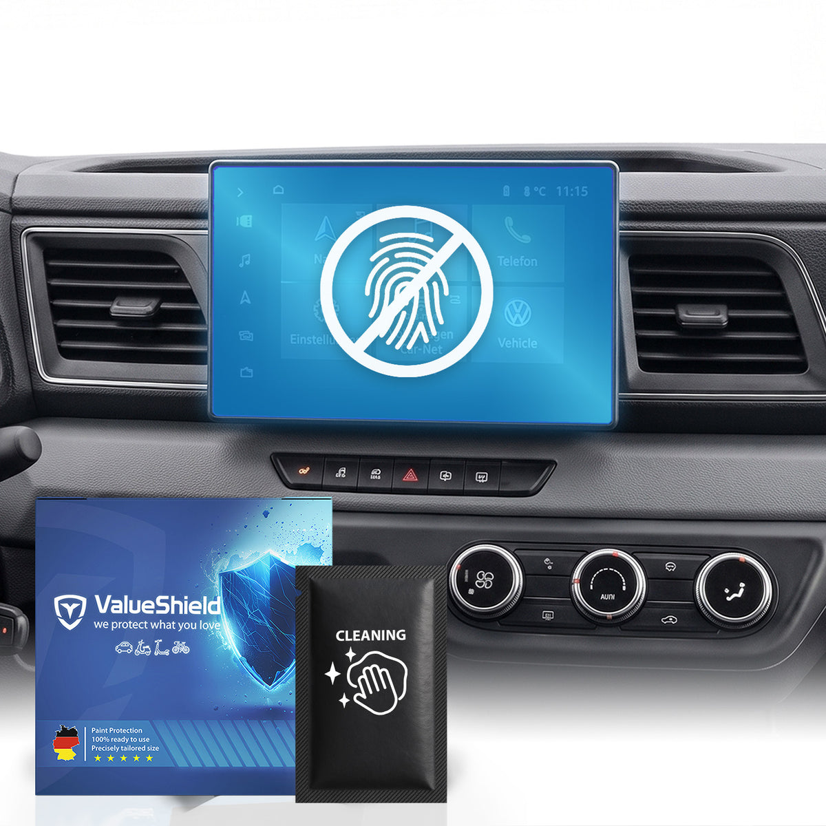 Anti-Fingerprint Displayschutzfolie passend für Nissan Navara D23 / NP300 2015-2026 (2/4-Türer Pickup)