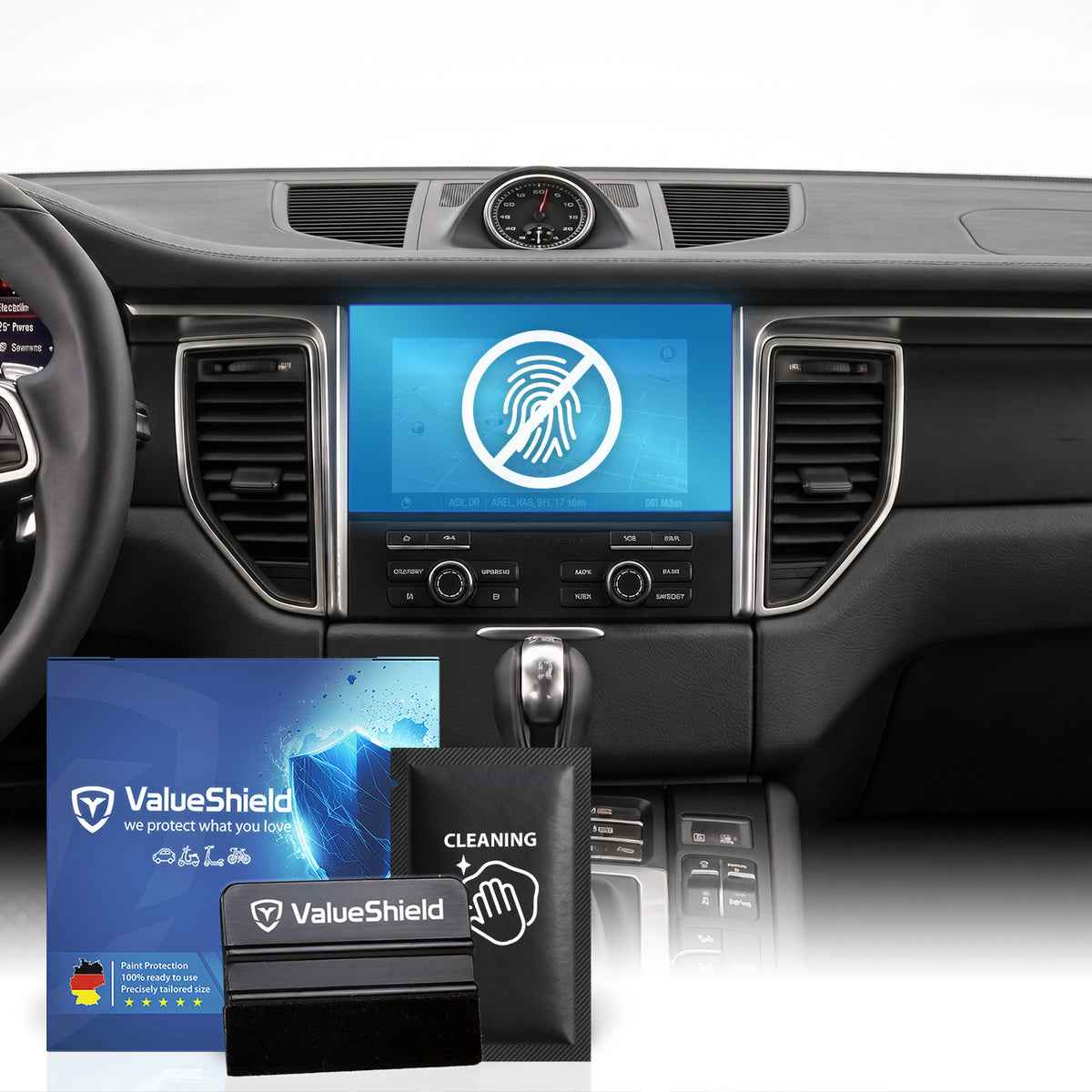 Anti-Fingerprint Displayschutzfolie passend für Porsche Macan 95B 2014-2024 (5-Türer Kompakt-SUV)