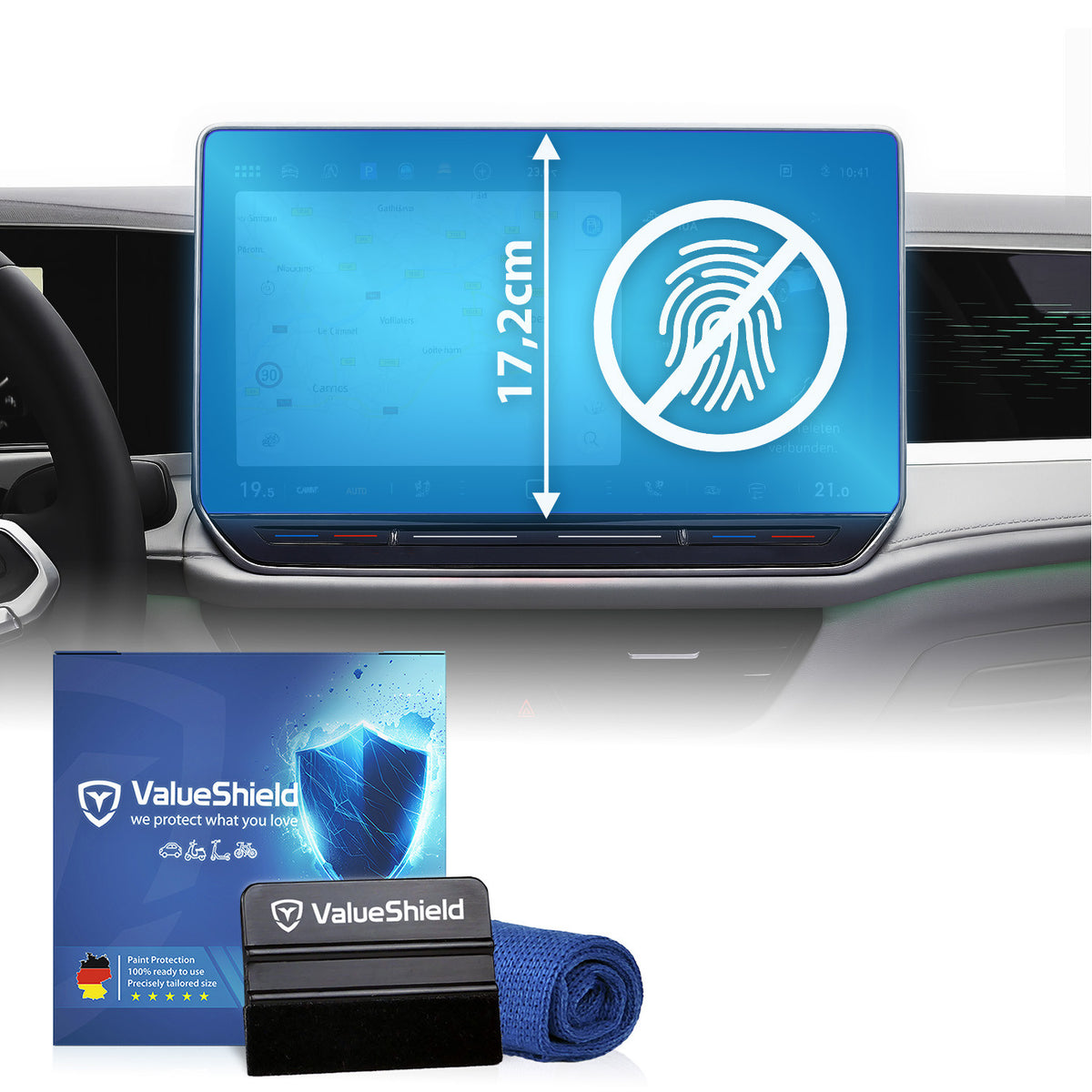 Anti-Fingerprint Displayschutzfolie passend für VW Tiguan 3 2024-2030 (5-Türer SUV)