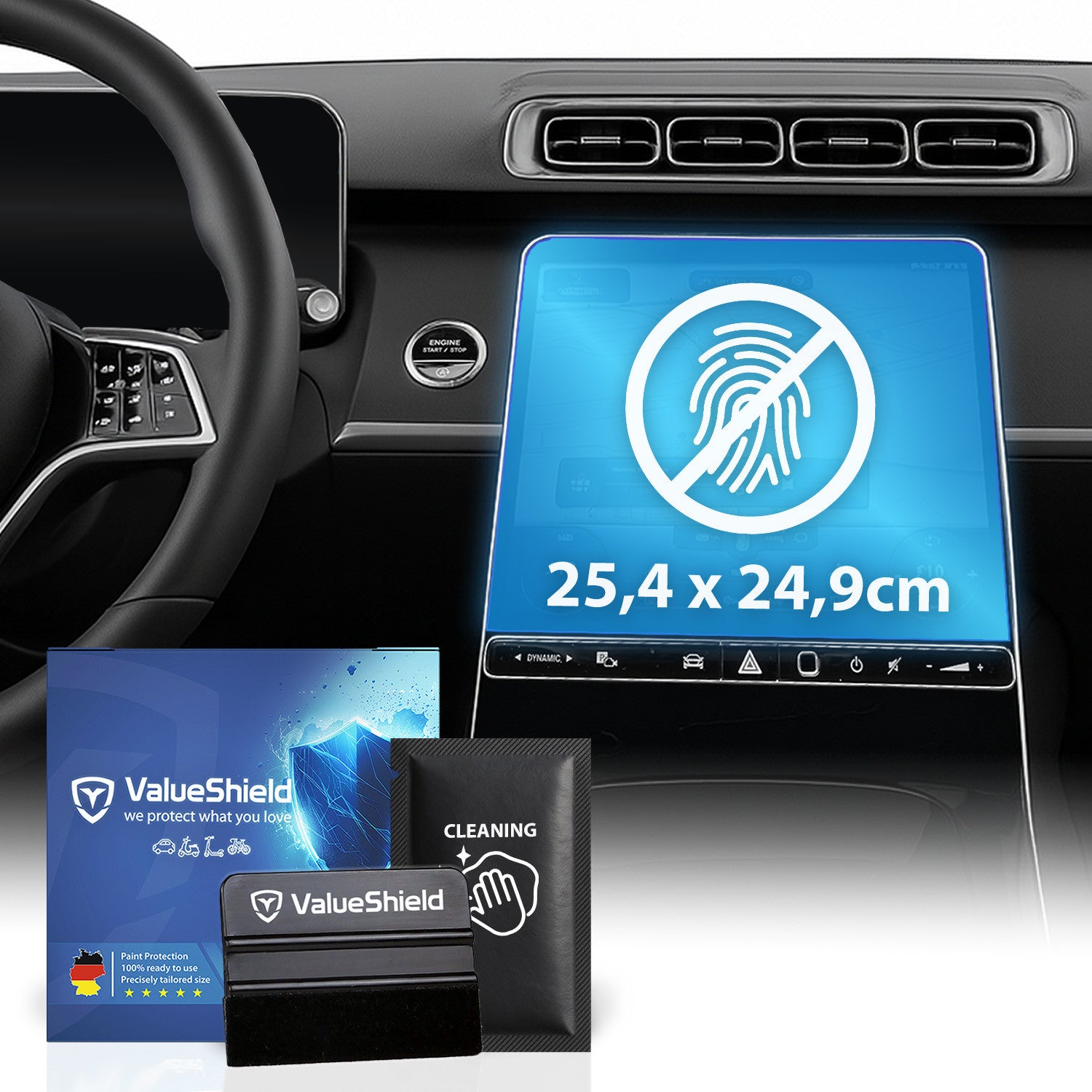 Anti-Fingerprint Displayschutzfolie passend für Mercedes S-Klasse W223 2020-2028 (5-Türer Limousine)