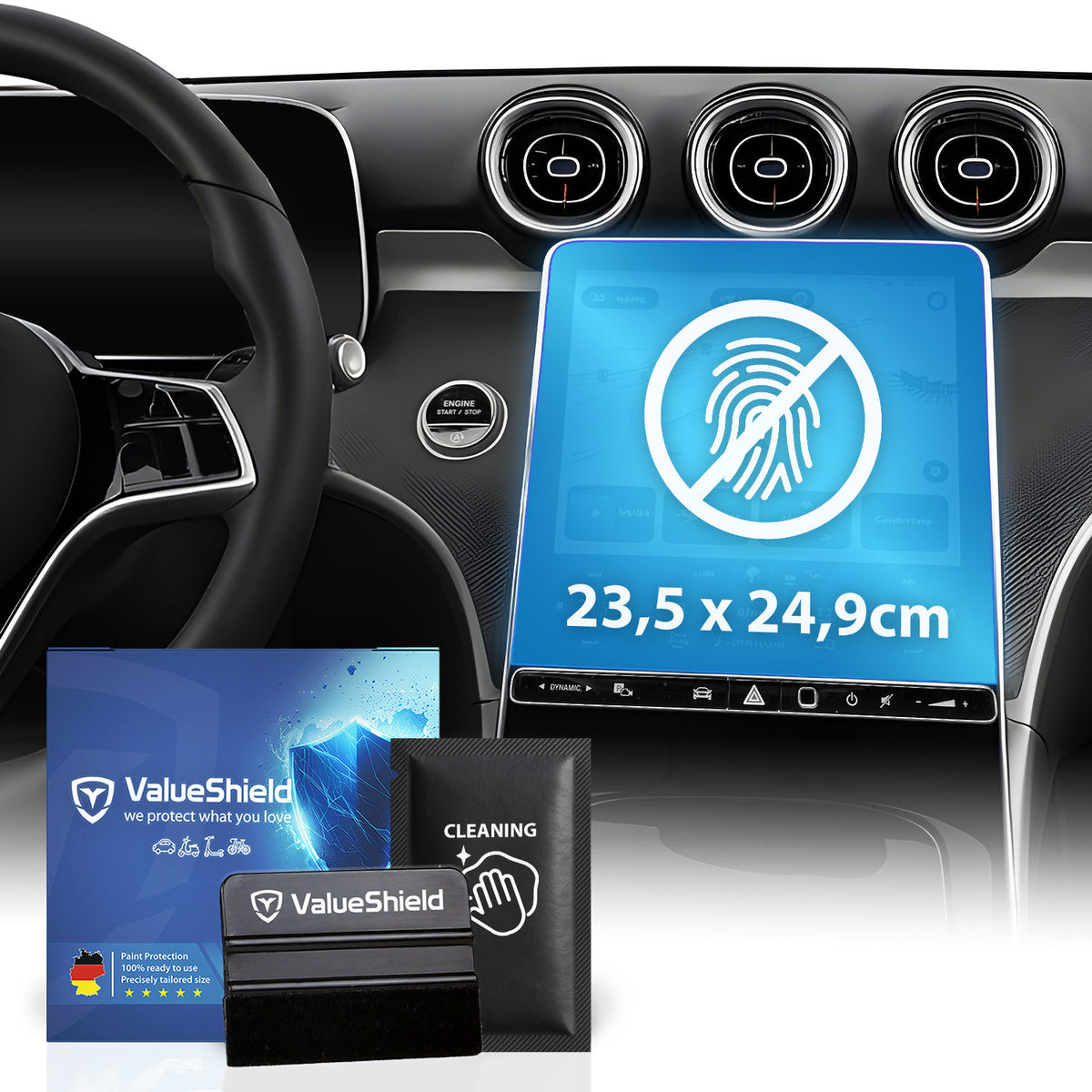 Anti-Fingerprint Displayschutzfolie passend für Mercedes C-Klasse W206 2021-2026 (5-Türer Limousine)