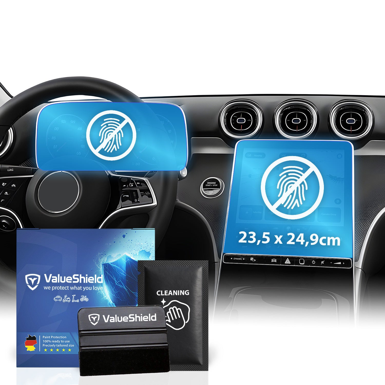 Anti-Fingerprint Displayschutzfolie passend für Mercedes C-Klasse W206 2021-2026 (5-Türer Limousine)