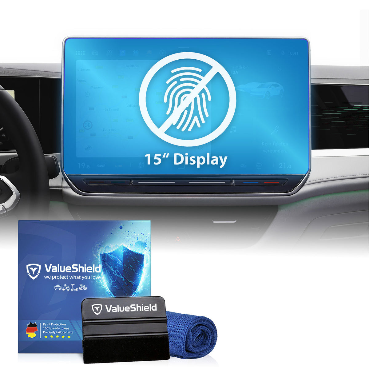 Anti-Fingerprint Displayschutzfolie passend für VW Tiguan 3 2024-2030 (5-Türer SUV)