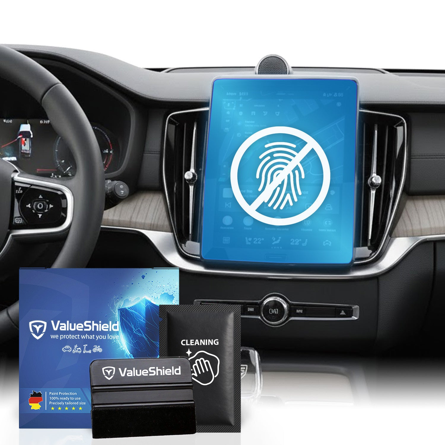 Anti-Fingerprint Displayschutzfolie passend für Volvo XC60 2. Gen 2017-2027 (5-Türer SUV)