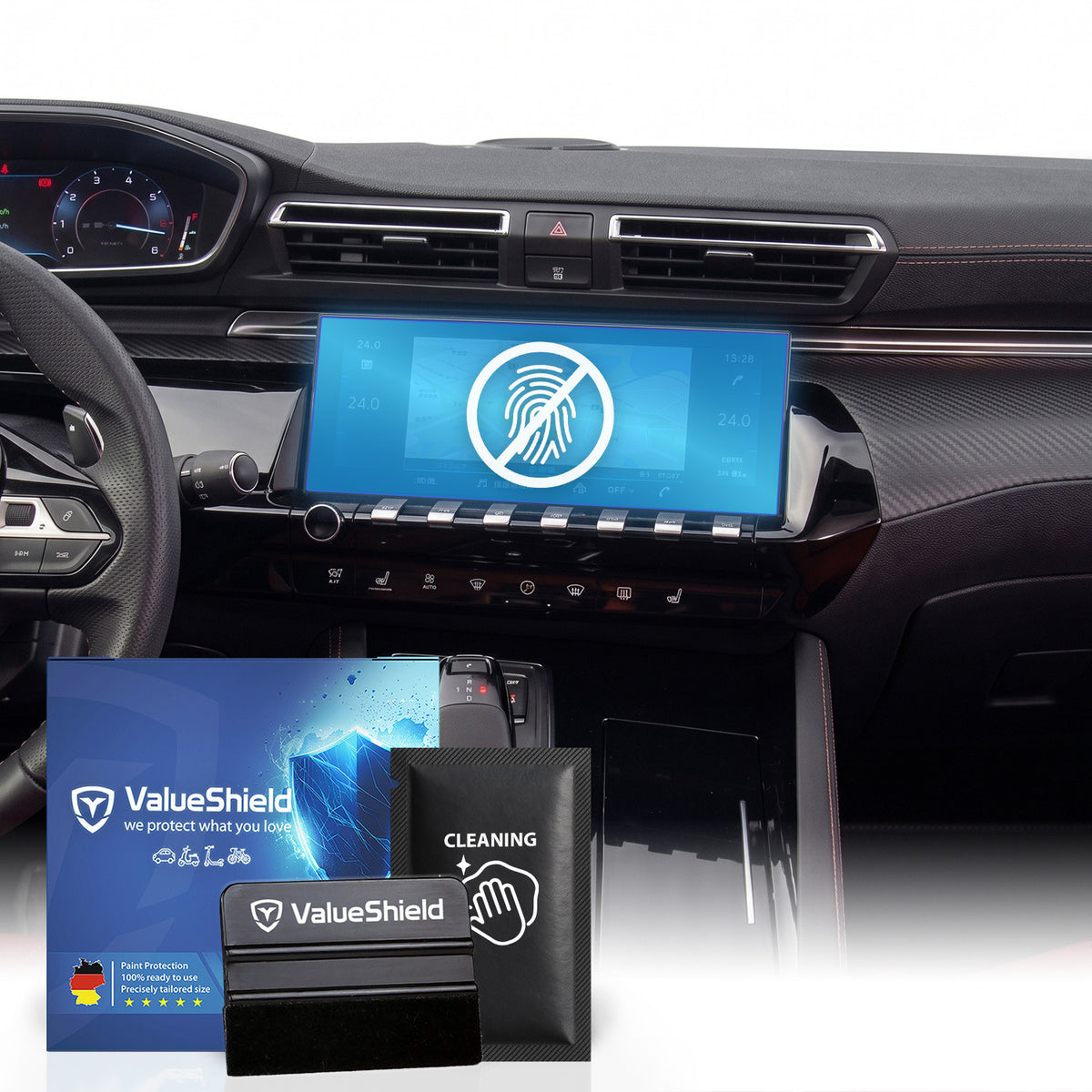 Anti-Fingerprint Displayschutzfolie passend für Peugeot 508 II (FC) SW 2018-2027 (5-Türer Kombi)