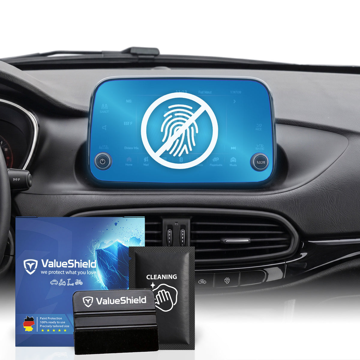 Anti-Fingerprint Displayschutzfolie passend für Fiat Tipo (357) 2016-2026 (4-Türer Limousine)